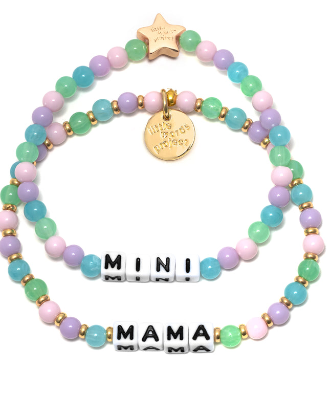 Little Word Project Stretch Bracelet -Mama & Mini- Cutie Pie
