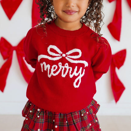 Merry Bow Christmas Sweater model