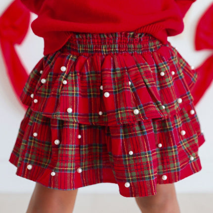 Christmas Tartan Pearl Skirt model