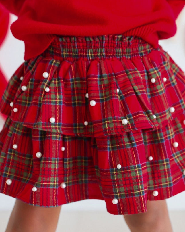 Christmas Tartan Pearl Skirt model