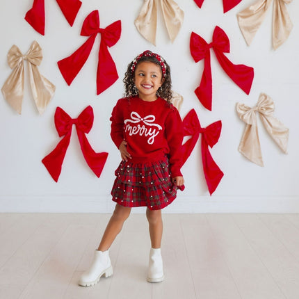 Christmas Tartan Pearl Skirt model
