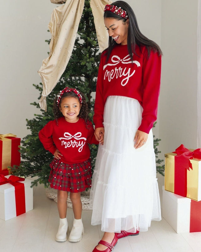 Merry Bow Christmas Sweater family