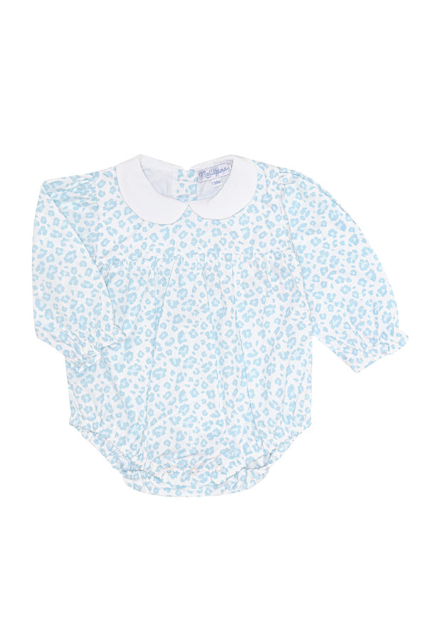 Blue Cheetah Print Long Sleeve Bubble