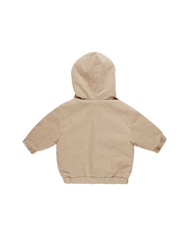 Corduroy Hooded Jacket-Latte