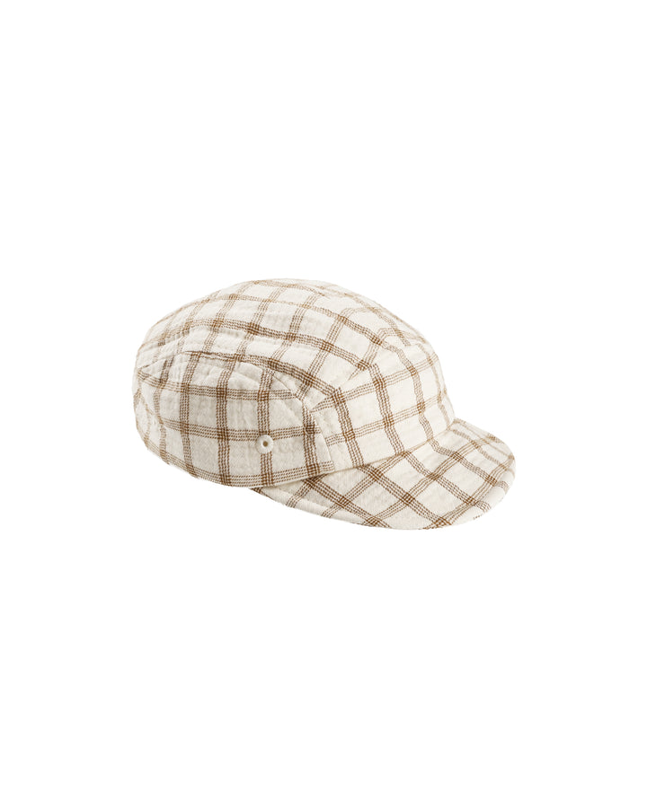 Woven Cap-Cinnamon Plaid 6-12M