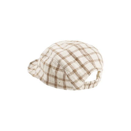 Woven Cap-Cinnamon Plaid 6-12M