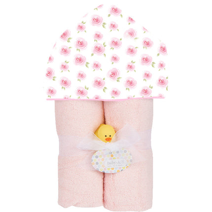 Baby JaR Deluxe Hooded Towel in Rosebuds print