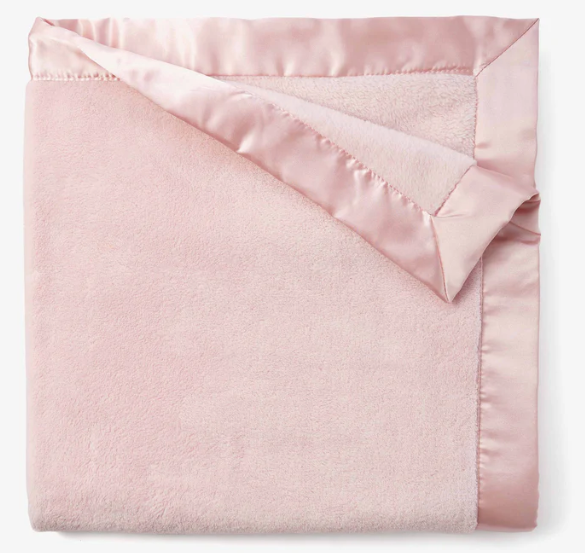 Personalized Coral Fleece Baby Stroller Blanket- Pink, Blue or Cream