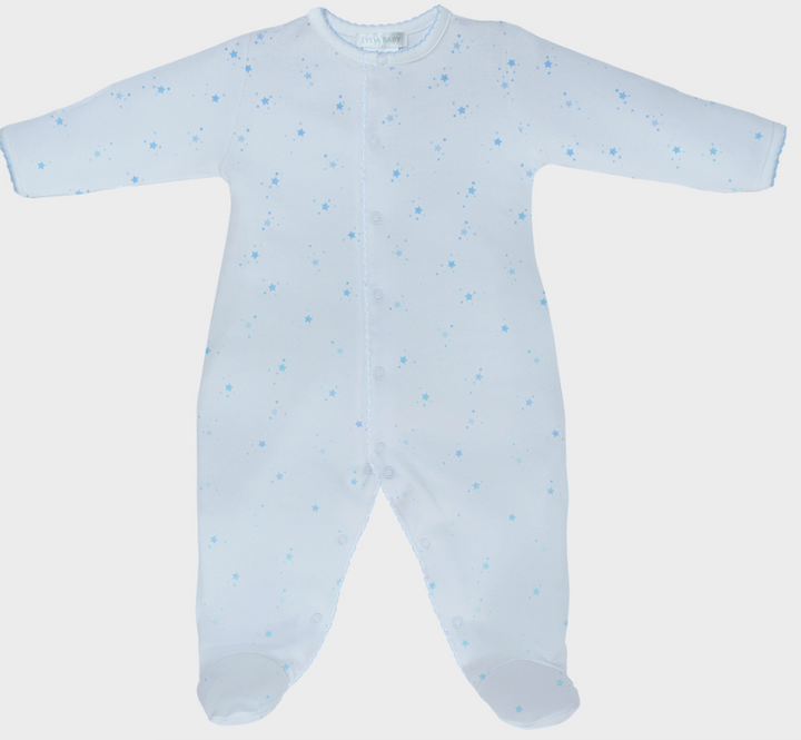 Light Blue Footie With Stars