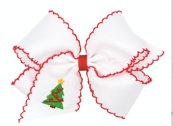 Grosgrain Bow with embroidered tree