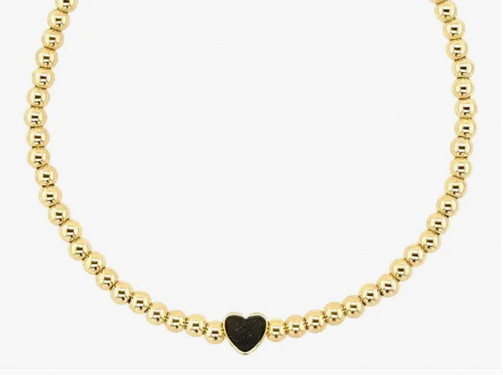 Gold Heart Beaded Bracelet