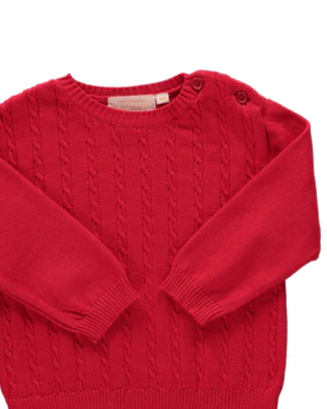 Red Pull-Over  Cable Sweater