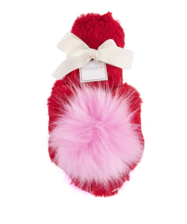 Red and Pink Fuzzy slippers