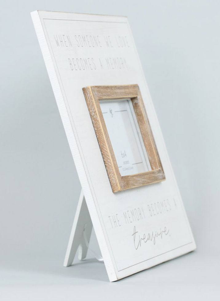 Wood Photo Frame (memory) white/gray for 4x6 print