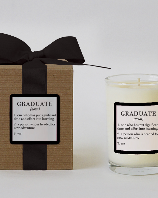Graduate Definition scented candle — thoughtful graduation gift