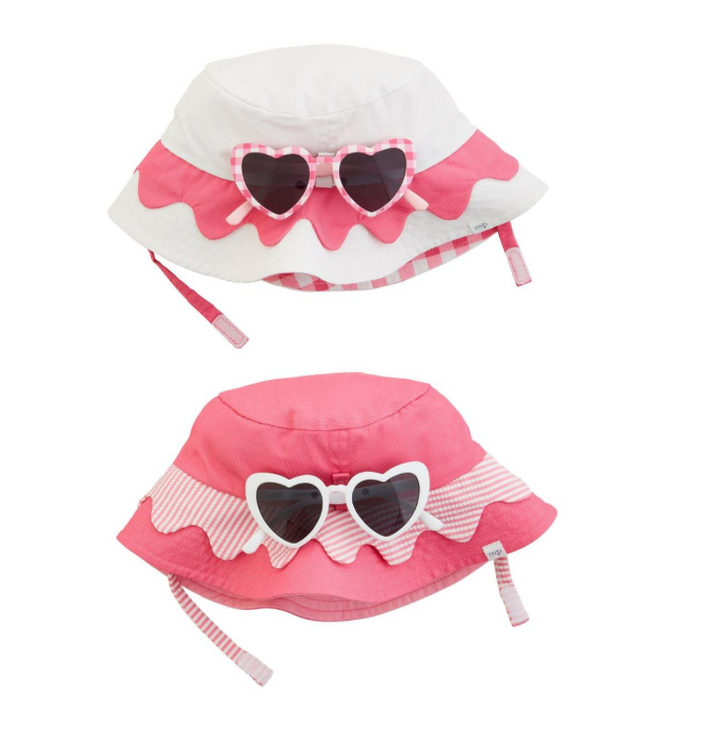 Girls Scallop Hat & Sunglasses Set