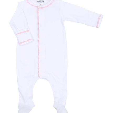 Baby Joy Embroidered Footie-Pink