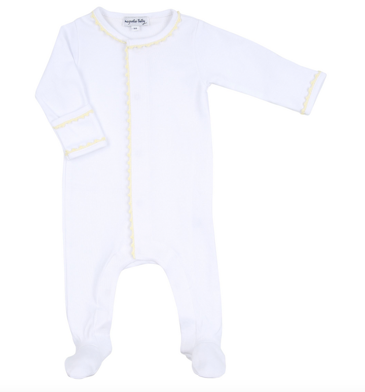 Baby Joy Embroidered Footie-Yellow