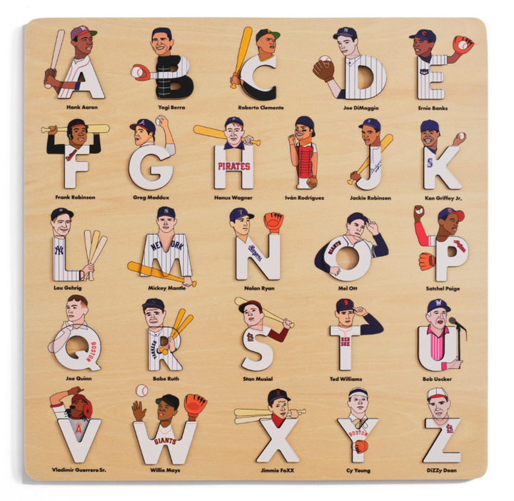 Baseball Legends Wooden Alphabet Puzzle