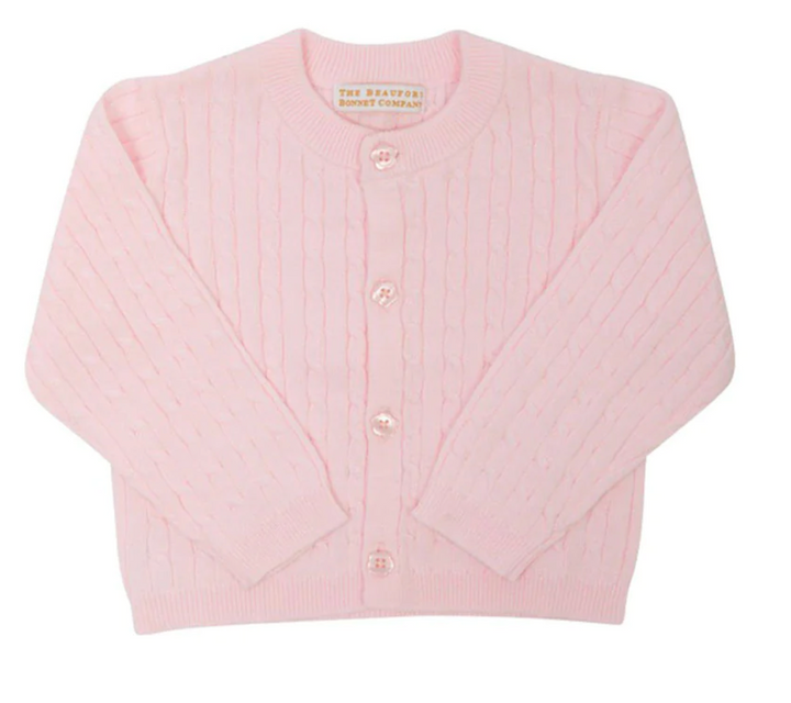 Cambridge Cardigan-Cable Knit Pink