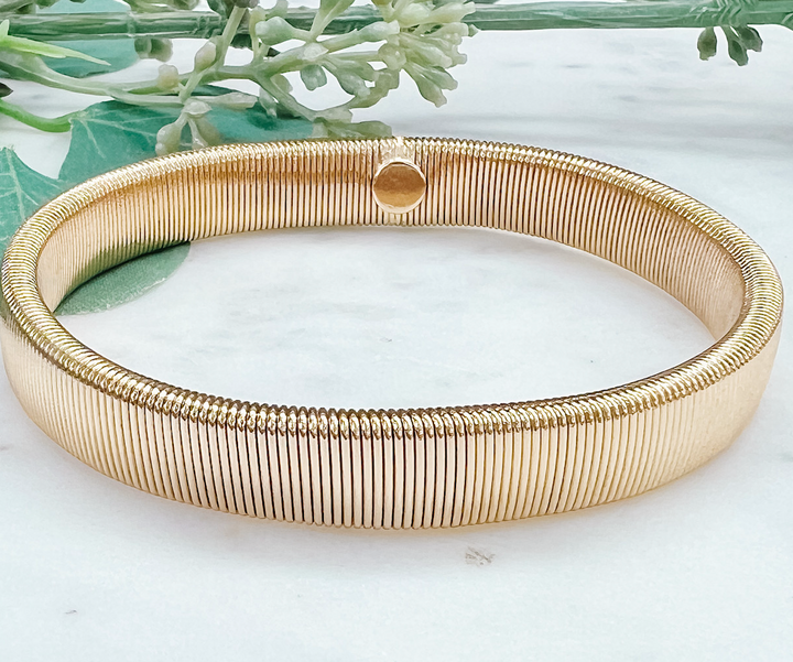 Single Stretch Wire Bracelet-Gold