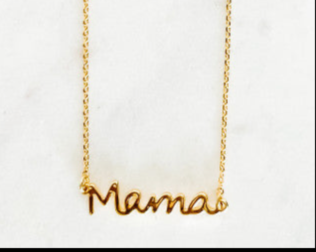 Gold Dipped MAMA Script Necklace-Gold or Silver