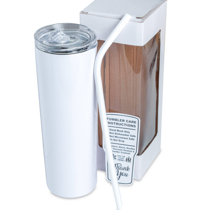 20 oz skinny tumbler — personalized with name or monogram, vinyl included