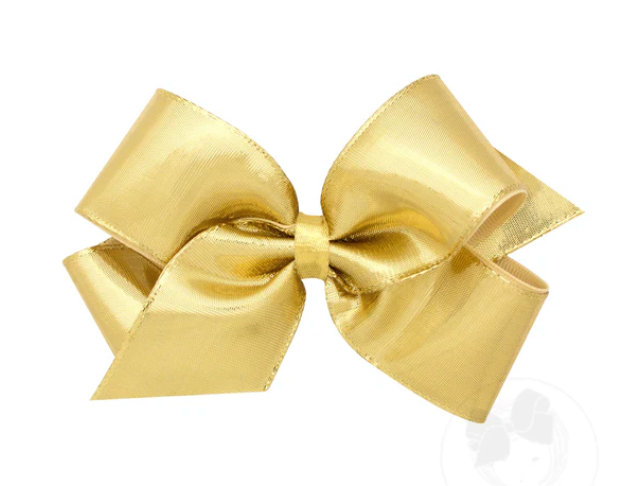 Metallic Overlay Girls Hair Bow