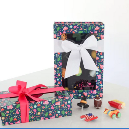 Keepsake floral box — shown open with compartments