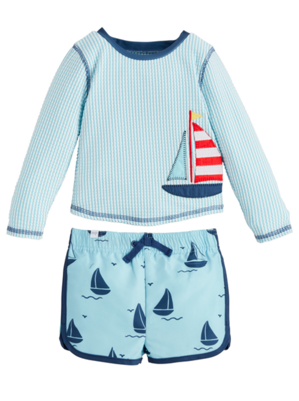 Boys' Sailboat Rash Guard Set