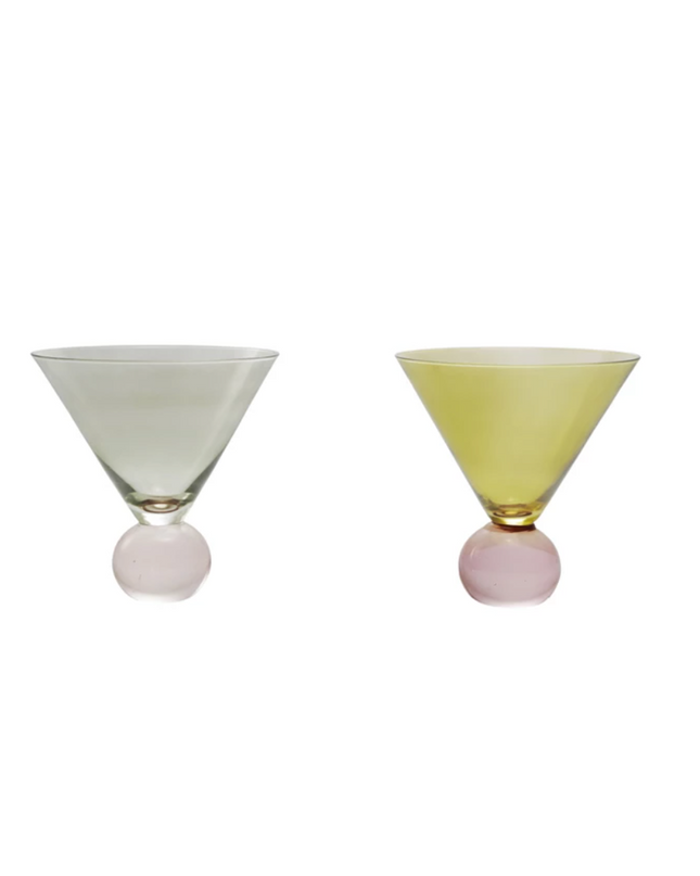 Two-Tone Martini Glass with Ball Stem