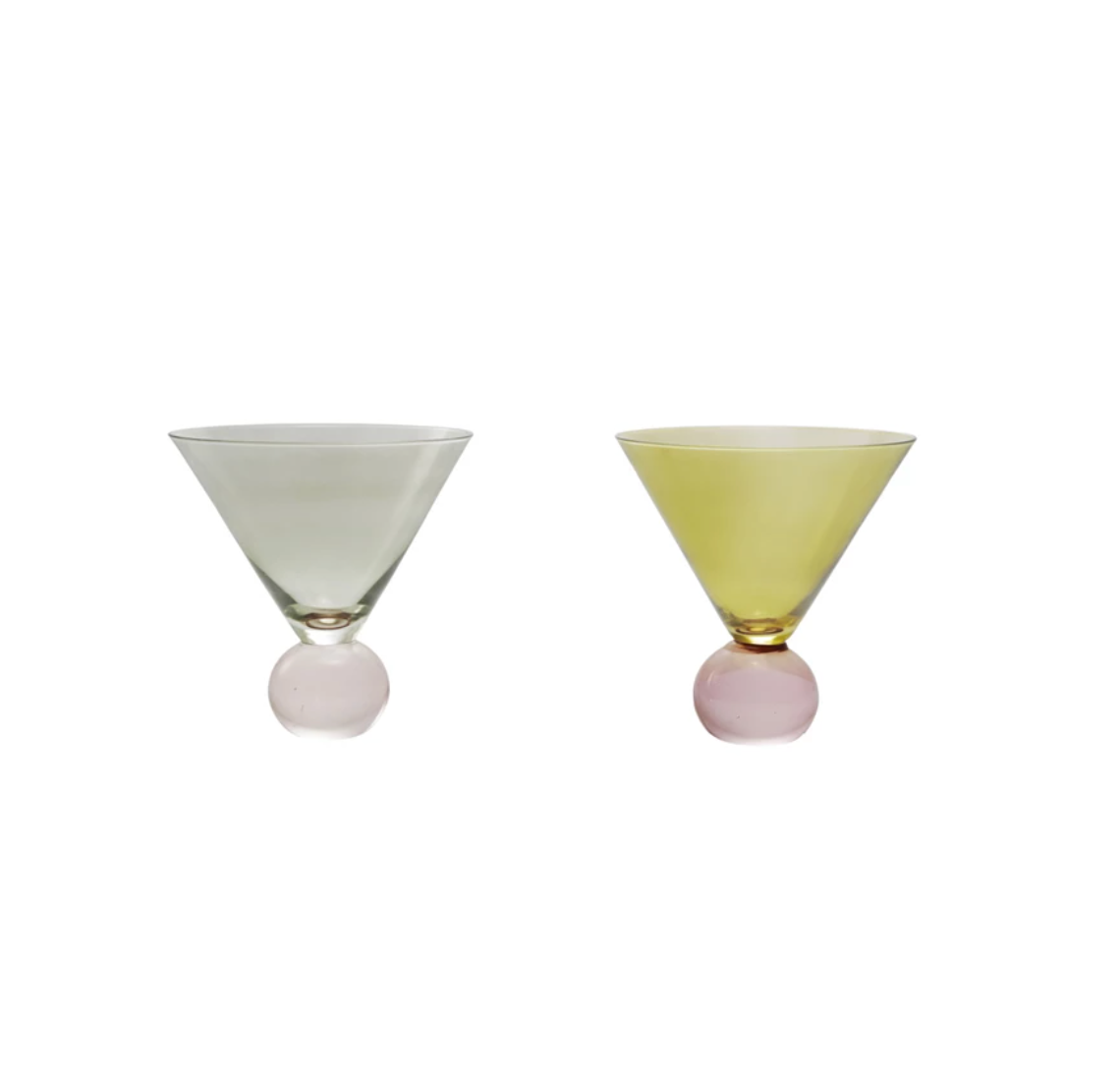 Two-Tone Martini Glass with Ball Stem