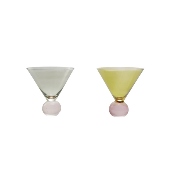 Two-Tone Martini Glass with Ball Stem