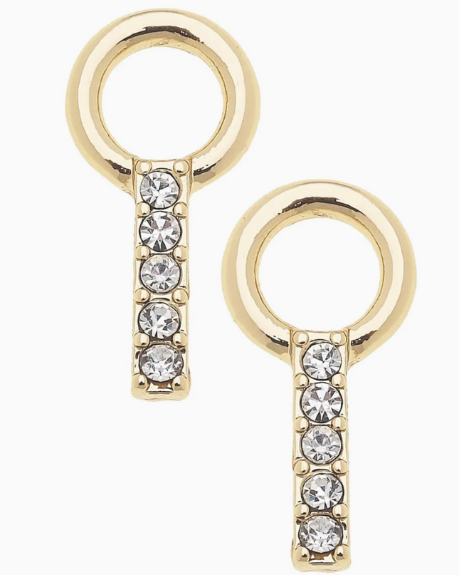 Pave Baguette Huggie Charm in Shiny Gold | Set of 2