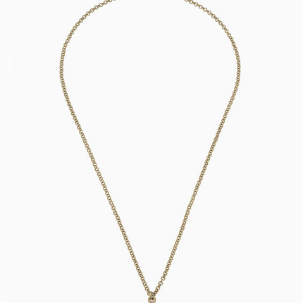 Lou Ann Linked Horsebit Pendant Necklace in Shiny Gold