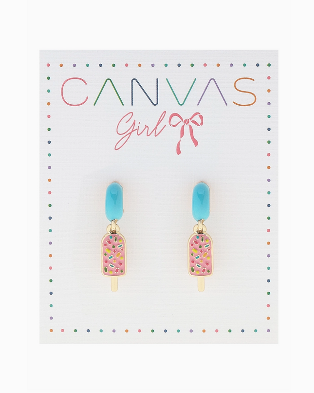 Lena Popsicle Enamel Mini Huggie Hoop Earrings in Aqua