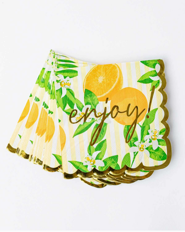 Orange Blossom Paper Beverage Napkin Packs