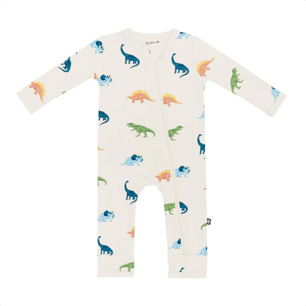 Zippered Romper in Ecru Roar