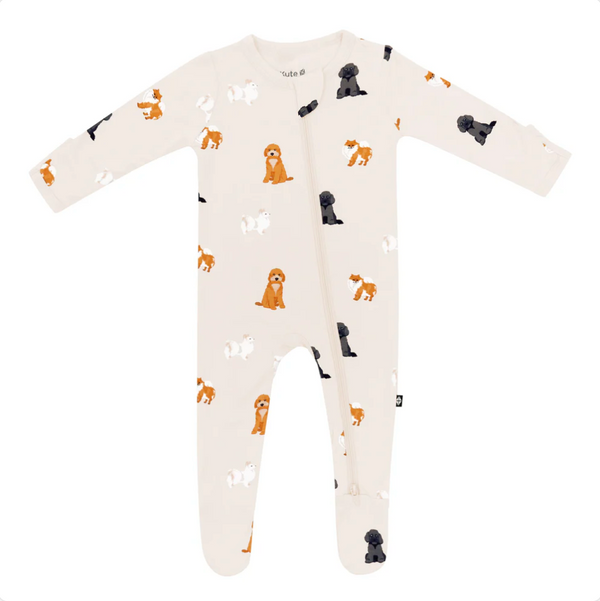 Zippered Footie in Fluffy Dog