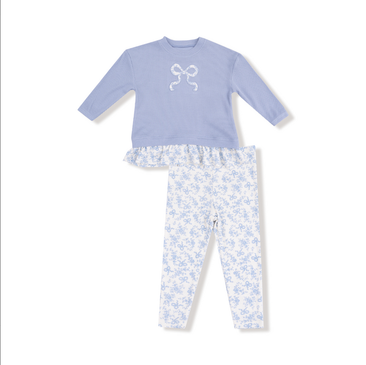 Romi Floral - Waffle Pull Over with Rib Leggings
