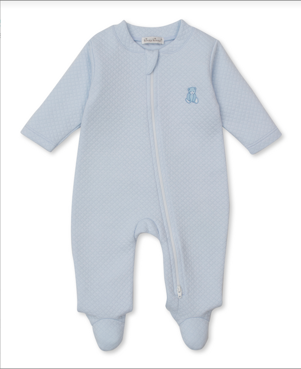 Teddy Bear Jacquard Footie with Zip