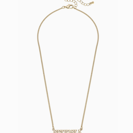 Georgia Bulldogs Varsity Outline Necklace in Shiny Gold