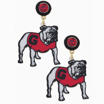 Georgia Hairy Dawg Resin Mascot Earrings