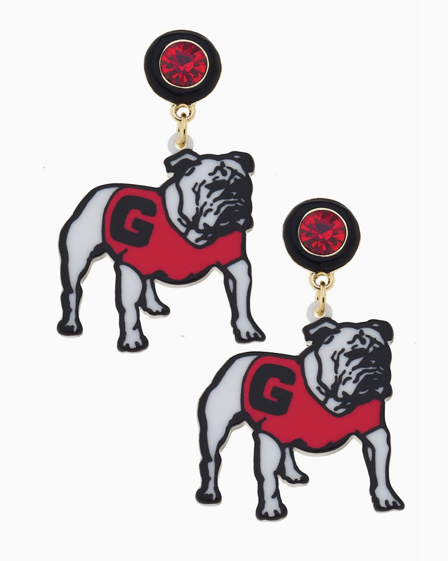 Georgia Hairy Dawg Resin Mascot Earrings