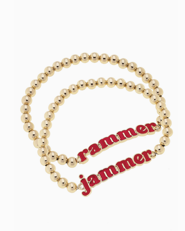 Alabama Crimson Tide Slogan Ball Bead Bracelet Set of 2