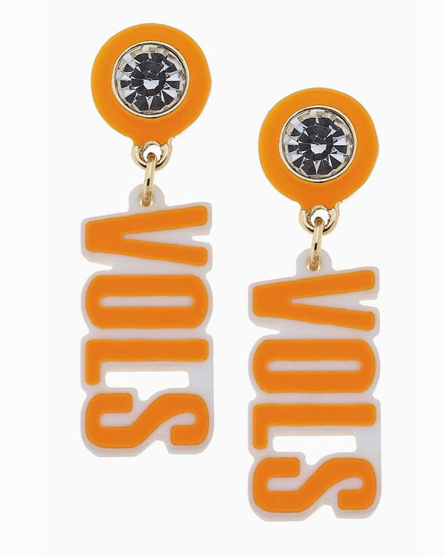 Tennessee Vols Resin Block Letter Earrings