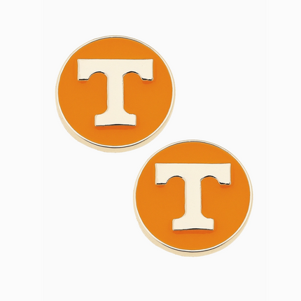 Tennessee Vols Logo Circle Stud Earrings