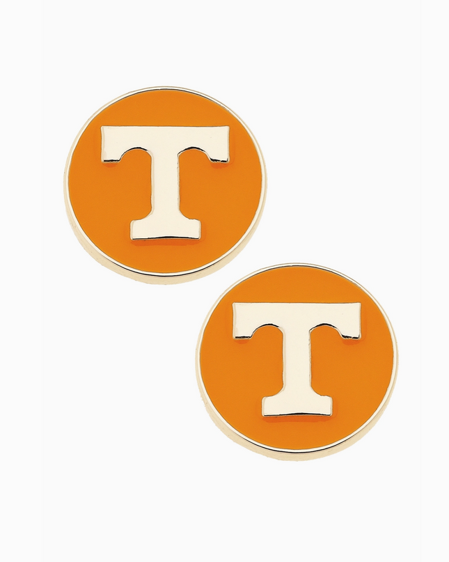 Tennessee Vols Logo Circle Stud Earrings