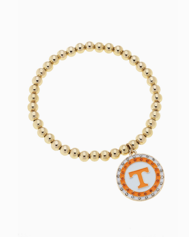 Tennessee Vols Pave Disc Ball Bead Stretch Bracelet