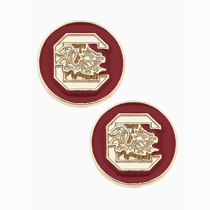 South Carolina Gamecocks Logo Circle Stud Earrings